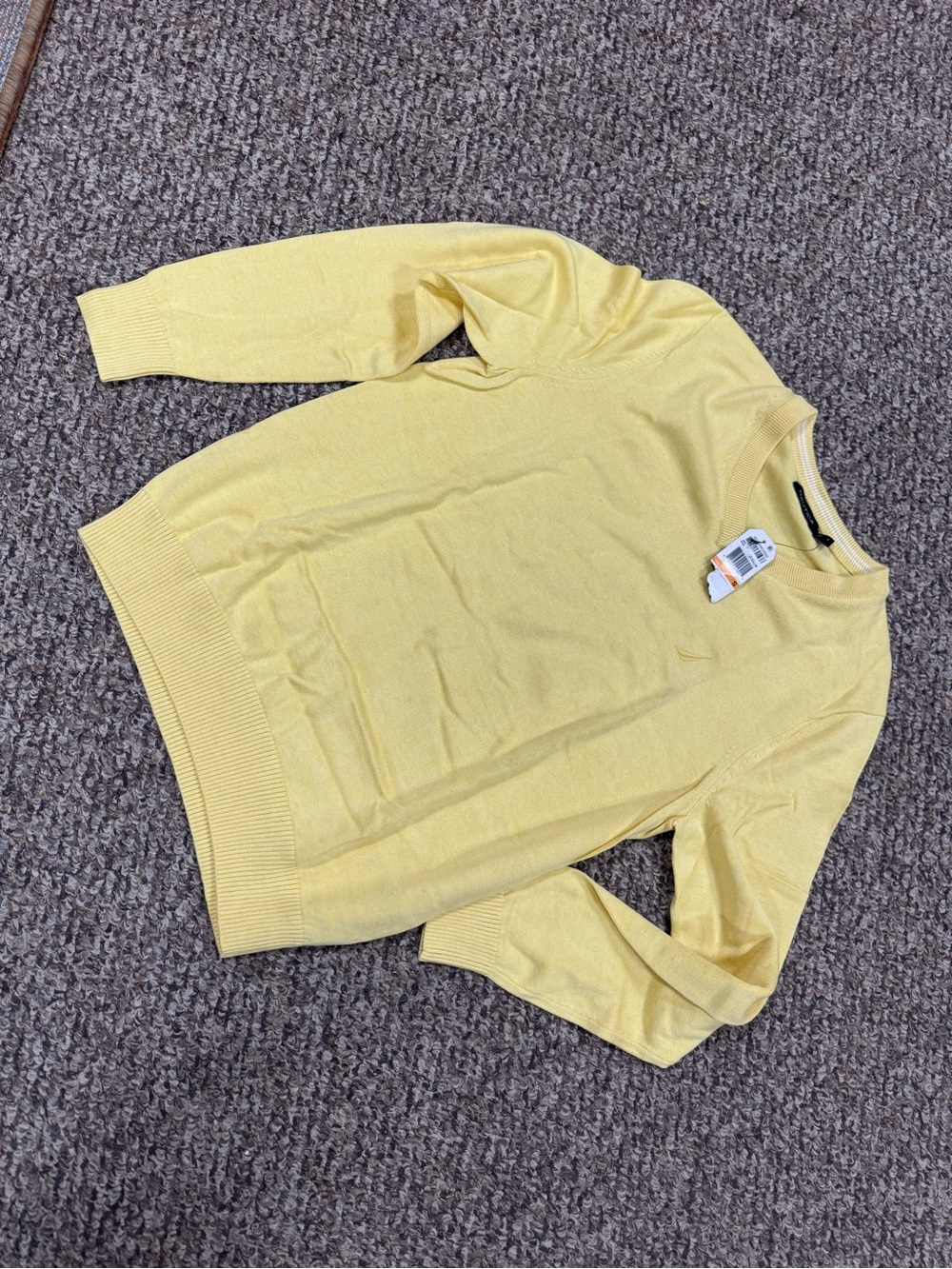 Nautica Pale Yellow V-Neck Sweater